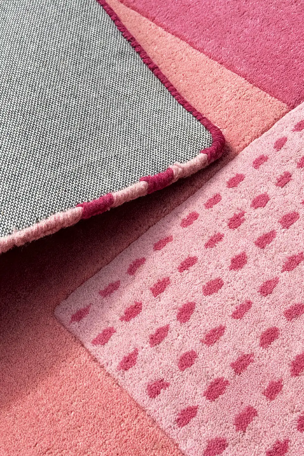 Pink Pixel Weave Hand-Tufted Wool Rug - Image 2
