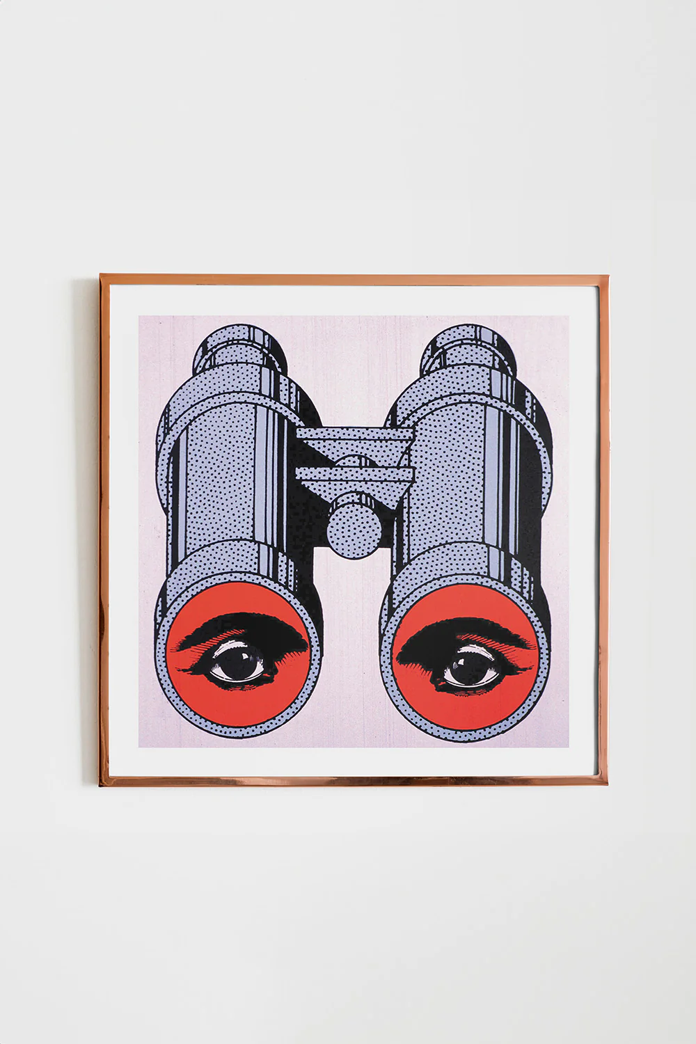 Pop Art Binocular Eyes Square Art Print - Image 3