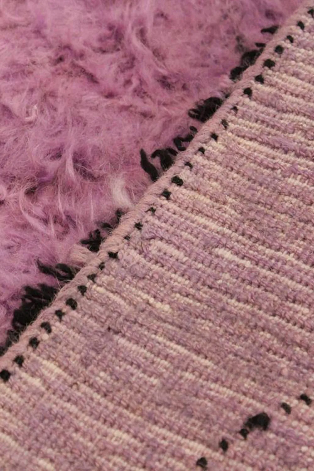 Purple Moroccan Shag Wool Rug - Image 3