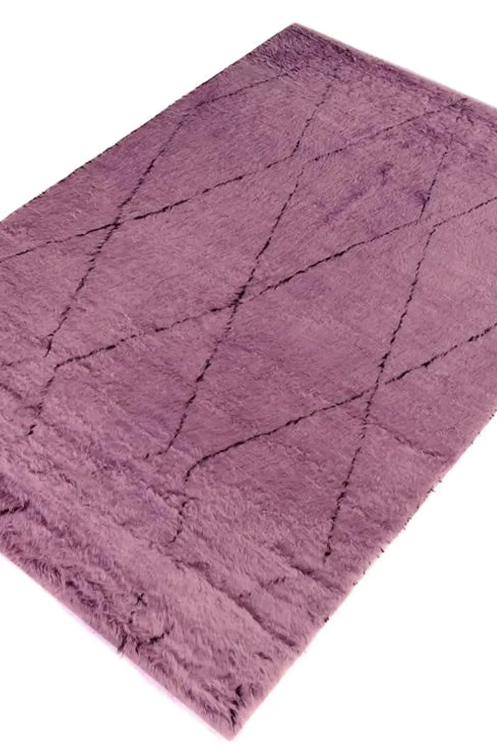 Purple Moroccan Shag Wool Rug - Image 5