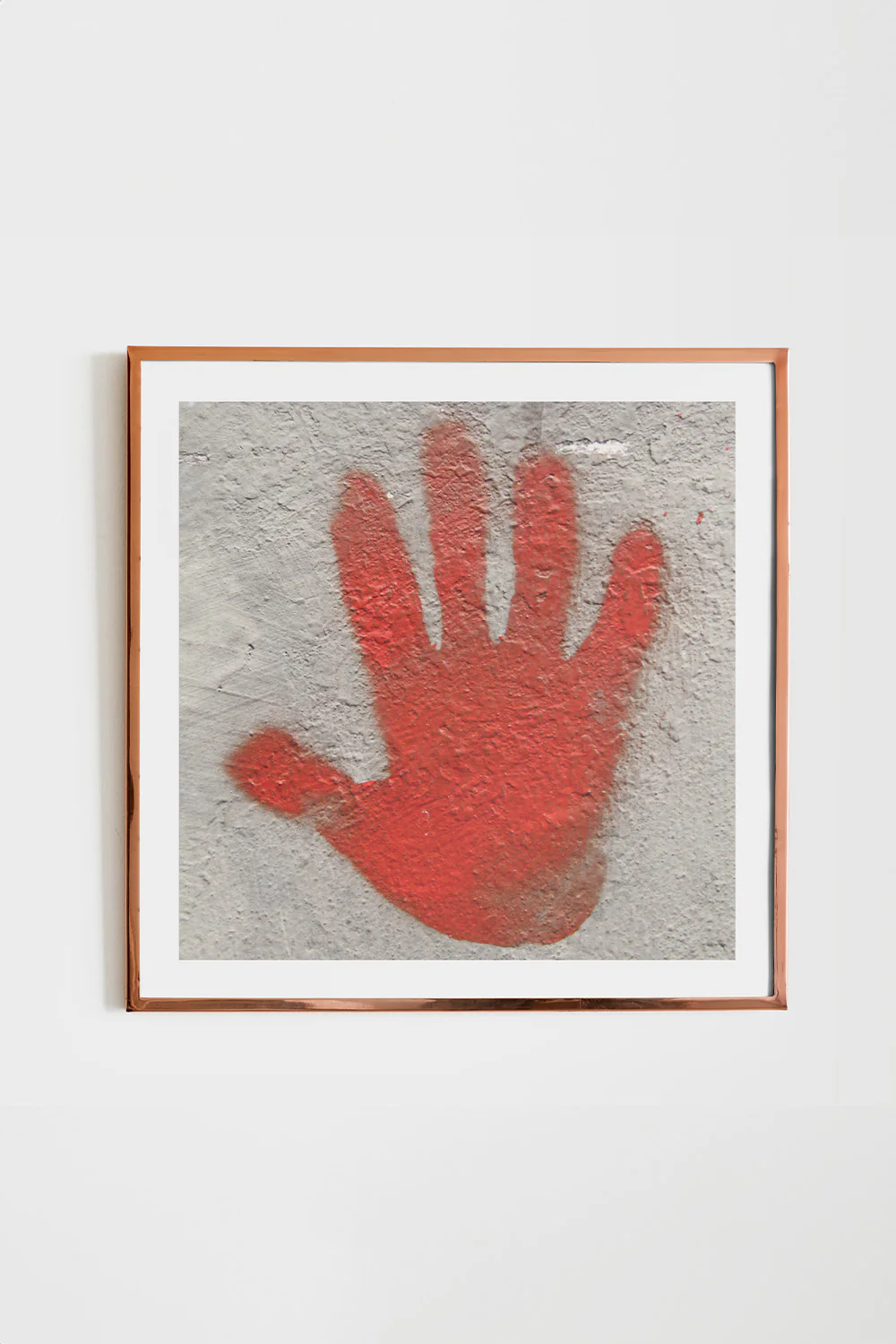 Red Hand Print Square Giclee Art Print - Image 3