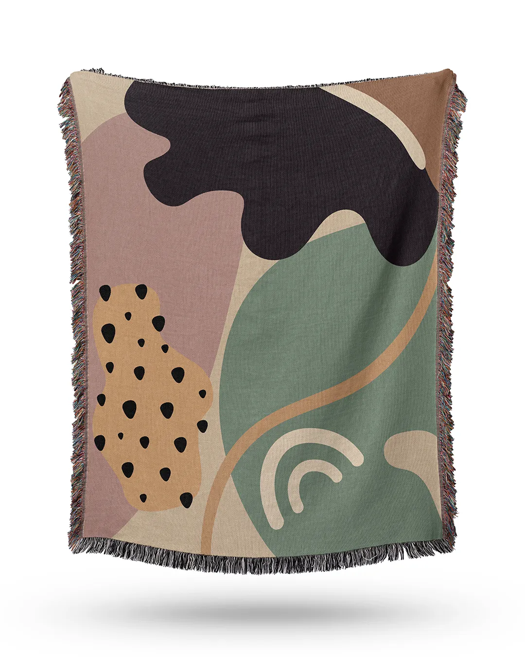 Retro-Futuristic Cotton Woven Throw Blanket - Image 5