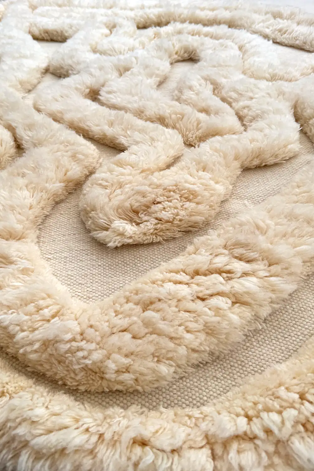 Rolling Tides Hand-Knotted Shag Wool Rug - Image 11