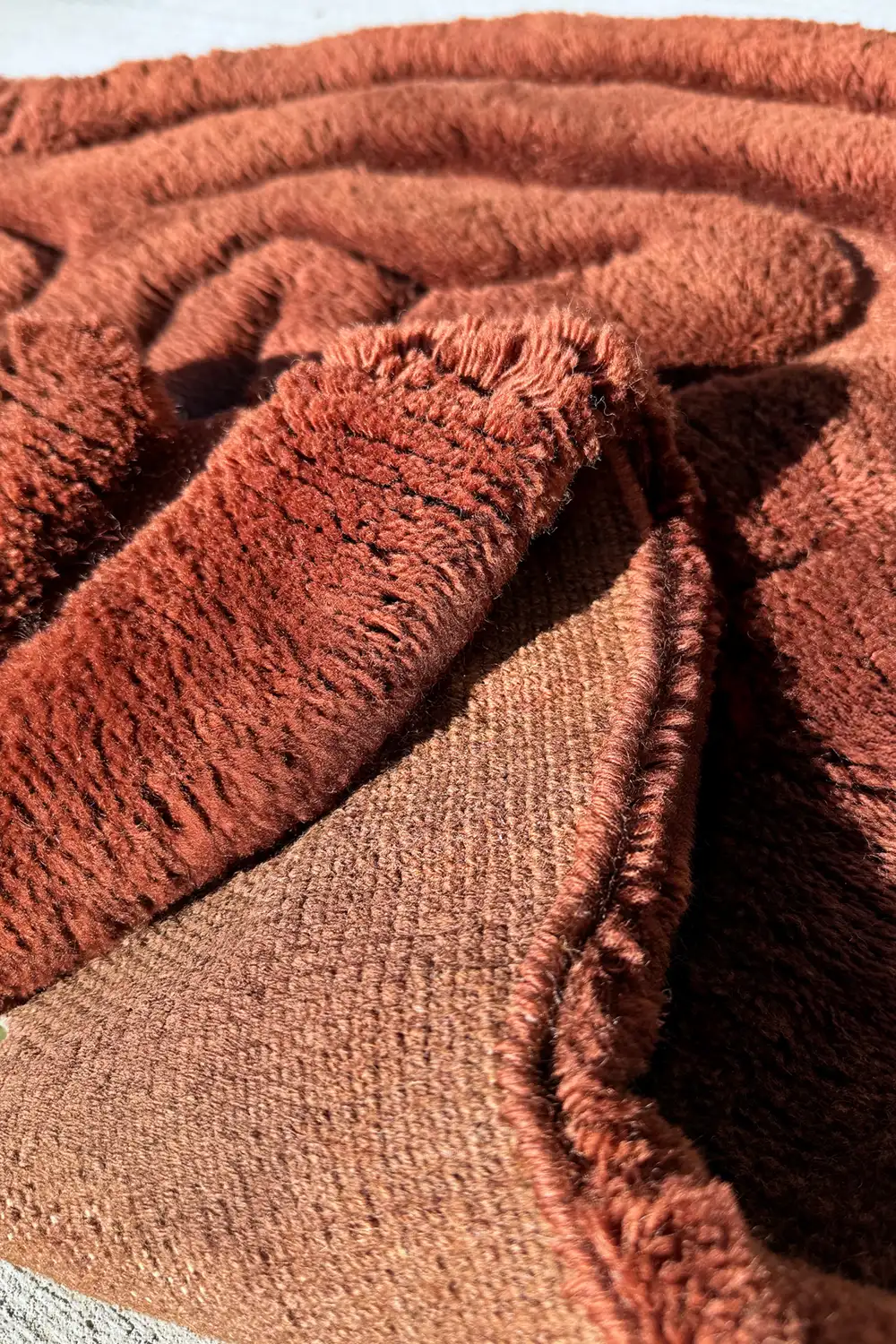 Rolling Tides Hand-Knotted Shag Wool Rug - Image 3