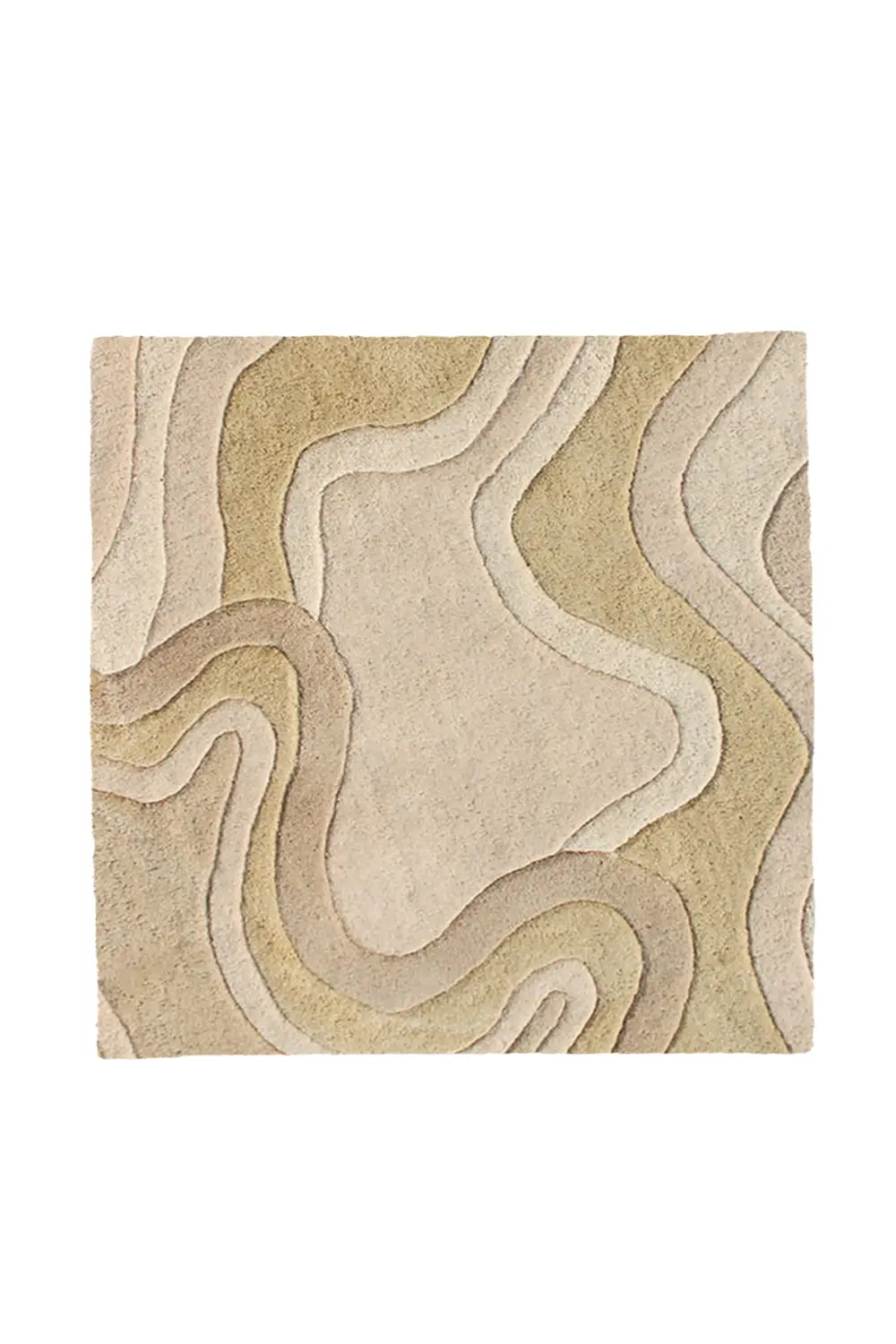 Rolling Tides Square Hand-Tufted Organic Wool Rug - Image 3