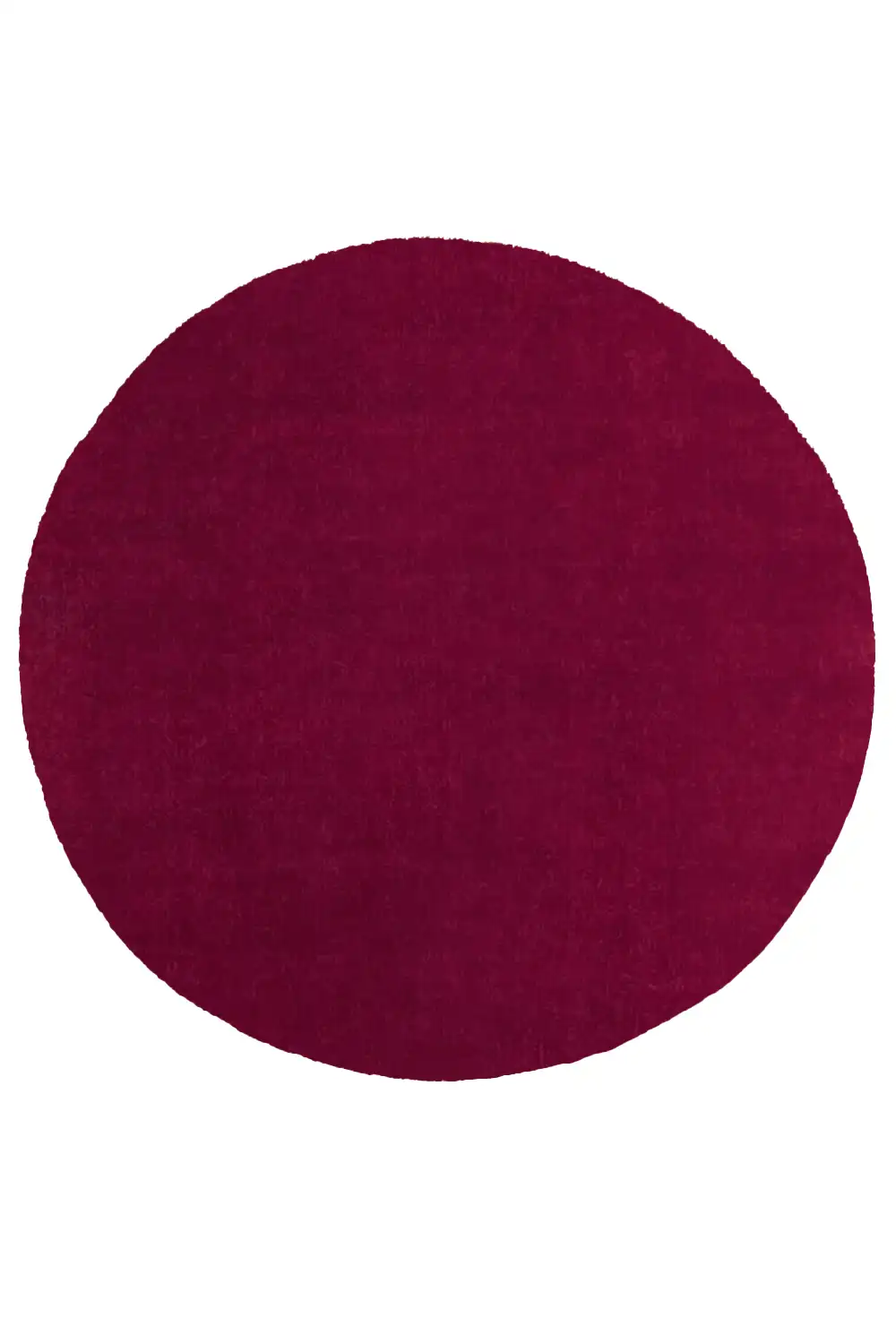 Burgundy Round Hand-Tufted Wool Rug - Image 4