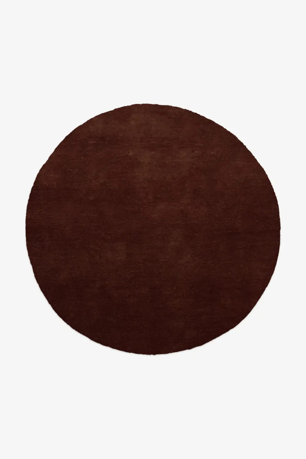 Chocolate Brown Round Hand-Tufted Wool Rug