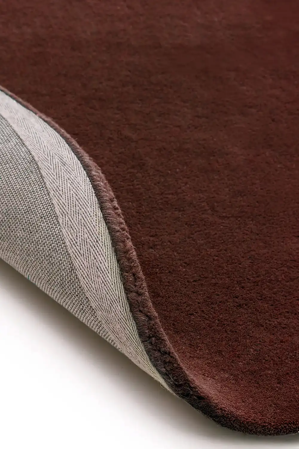Chocolate Brown Round Hand-Tufted Wool Rug - Image 4