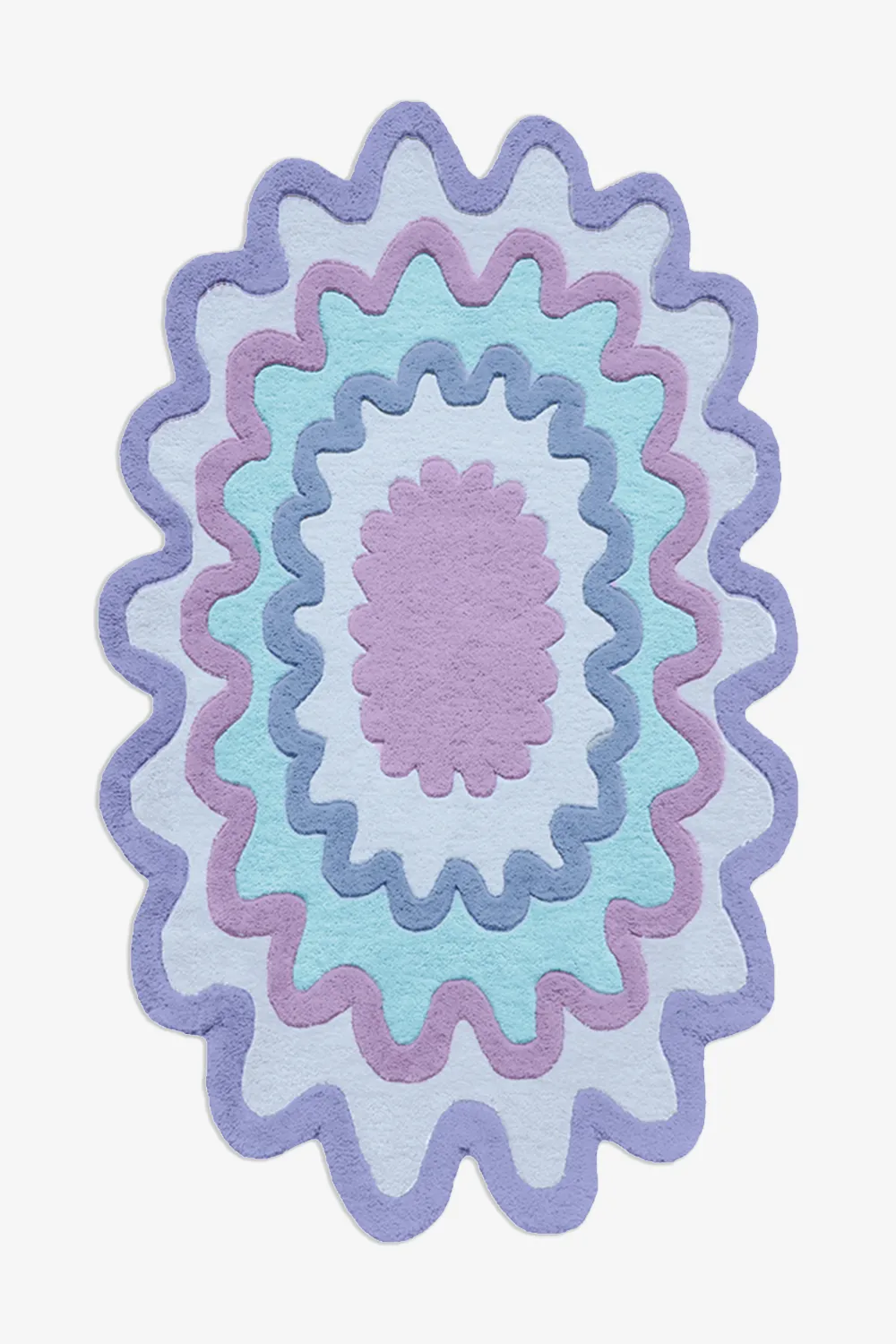 Spectrum Burst Oval Hand-Tufted Wool Rug