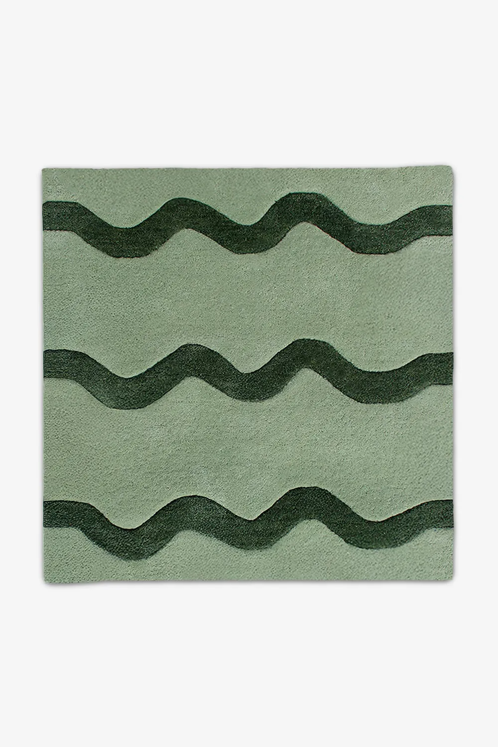 Wavy Stripe Square Hand-Tufted Wool Rug - Image 6