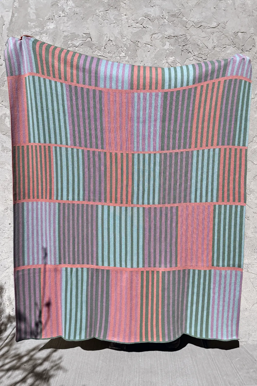 Sunrise Stripe Pastel Organic Cotton Knit Throw Blanket