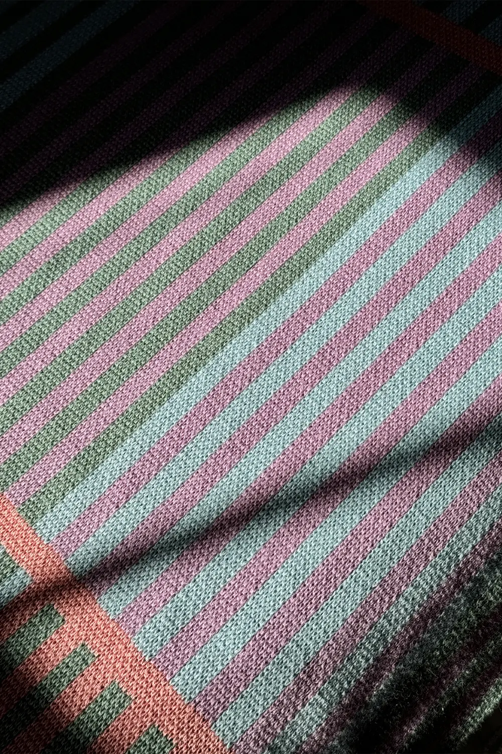 Sunrise Stripe Pastel Organic Cotton Knit Throw Blanket - Image 3
