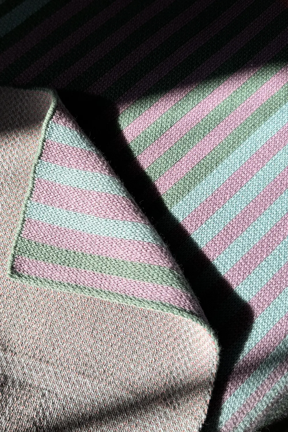 Sunrise Stripe Pastel Organic Cotton Knit Throw Blanket - Image 5