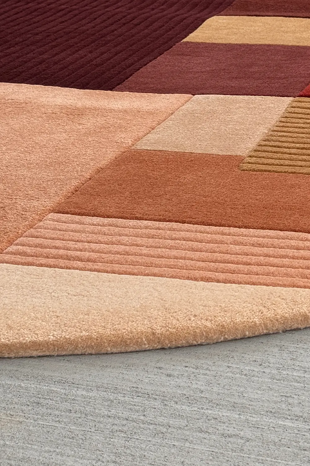 Sunset Mosaic Earth-Toned Arch Hand Tufted Wool Rug 4x6 - Image 3