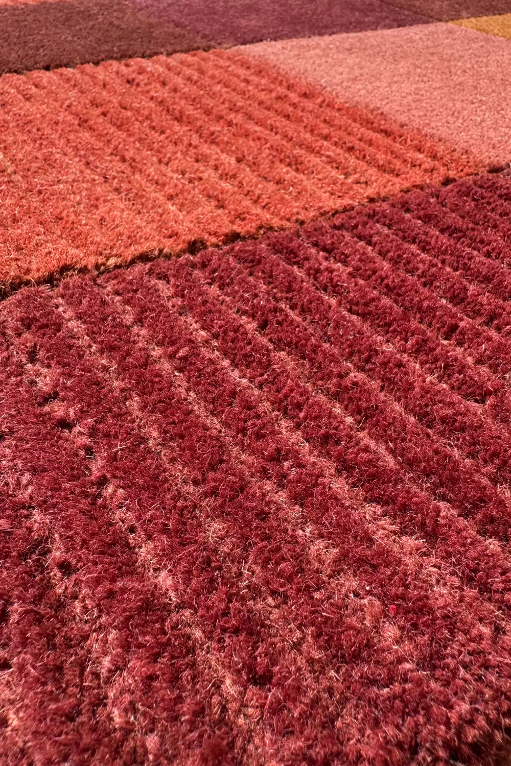 Terracotta Block Brown Hand-Tufted Wool Rug - Image 7