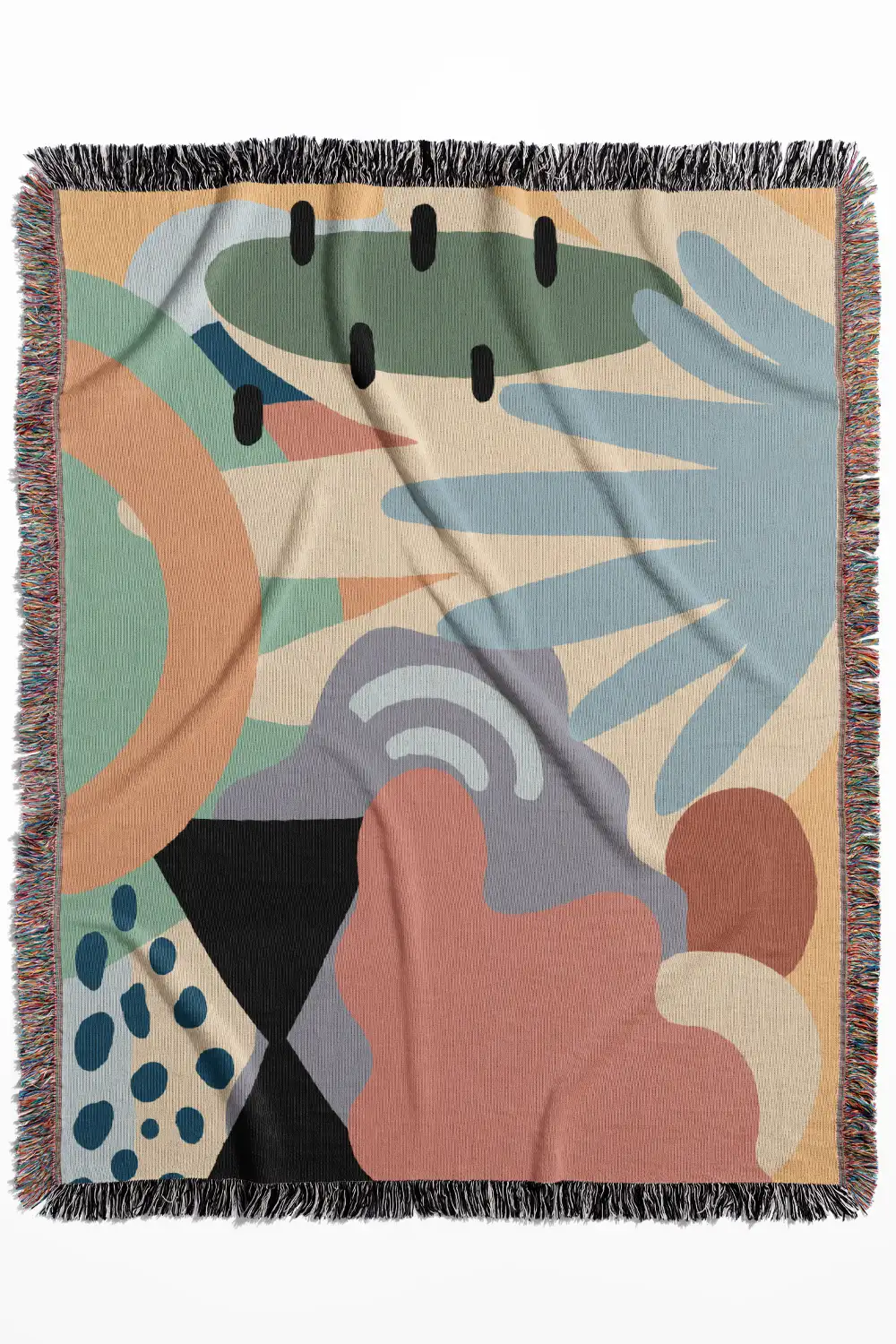 Tropical Paradise Abstract Cotton Woven Throw Blanket - Image 5