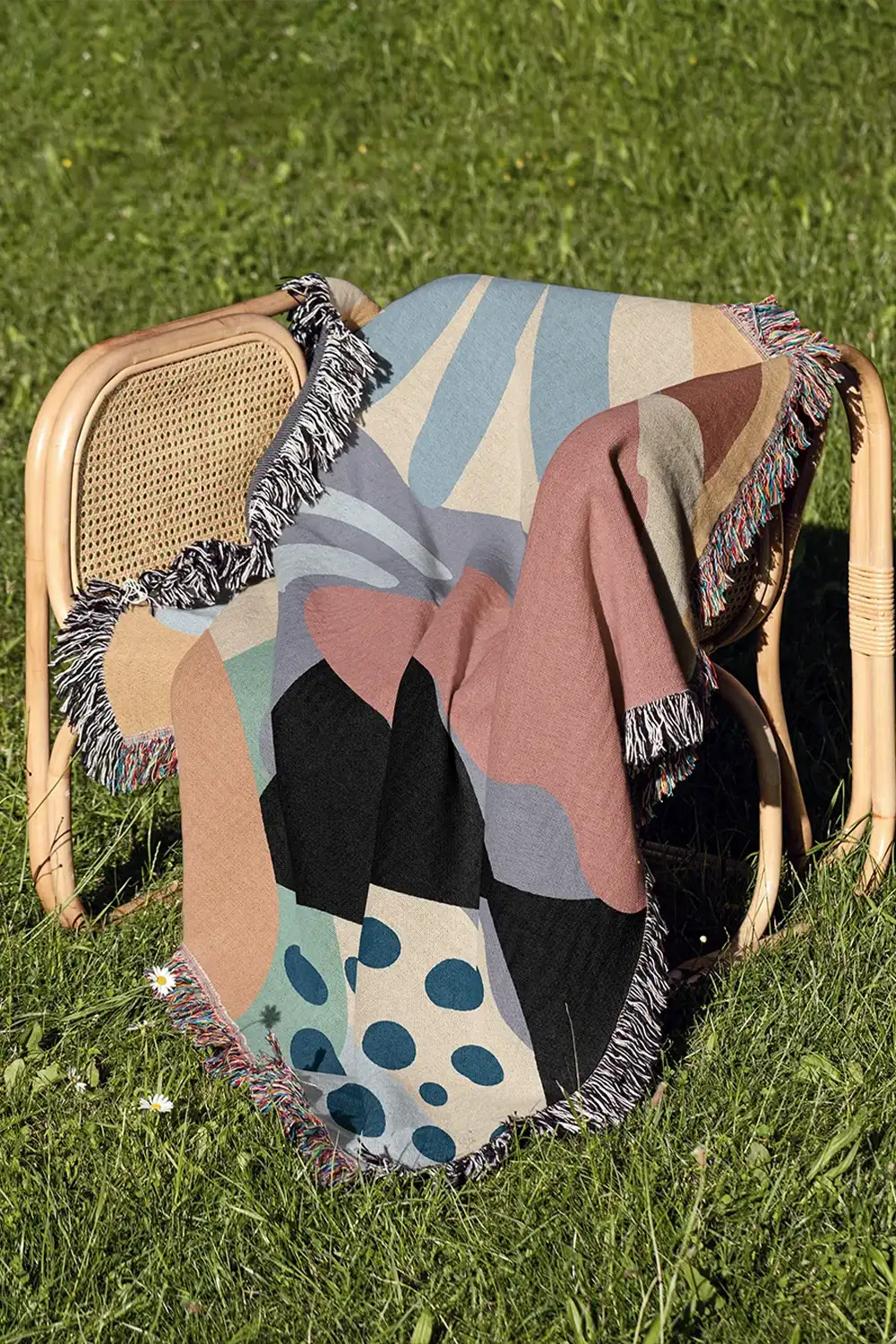 Tropical Paradise Abstract Cotton Woven Throw Blanket - Image 6