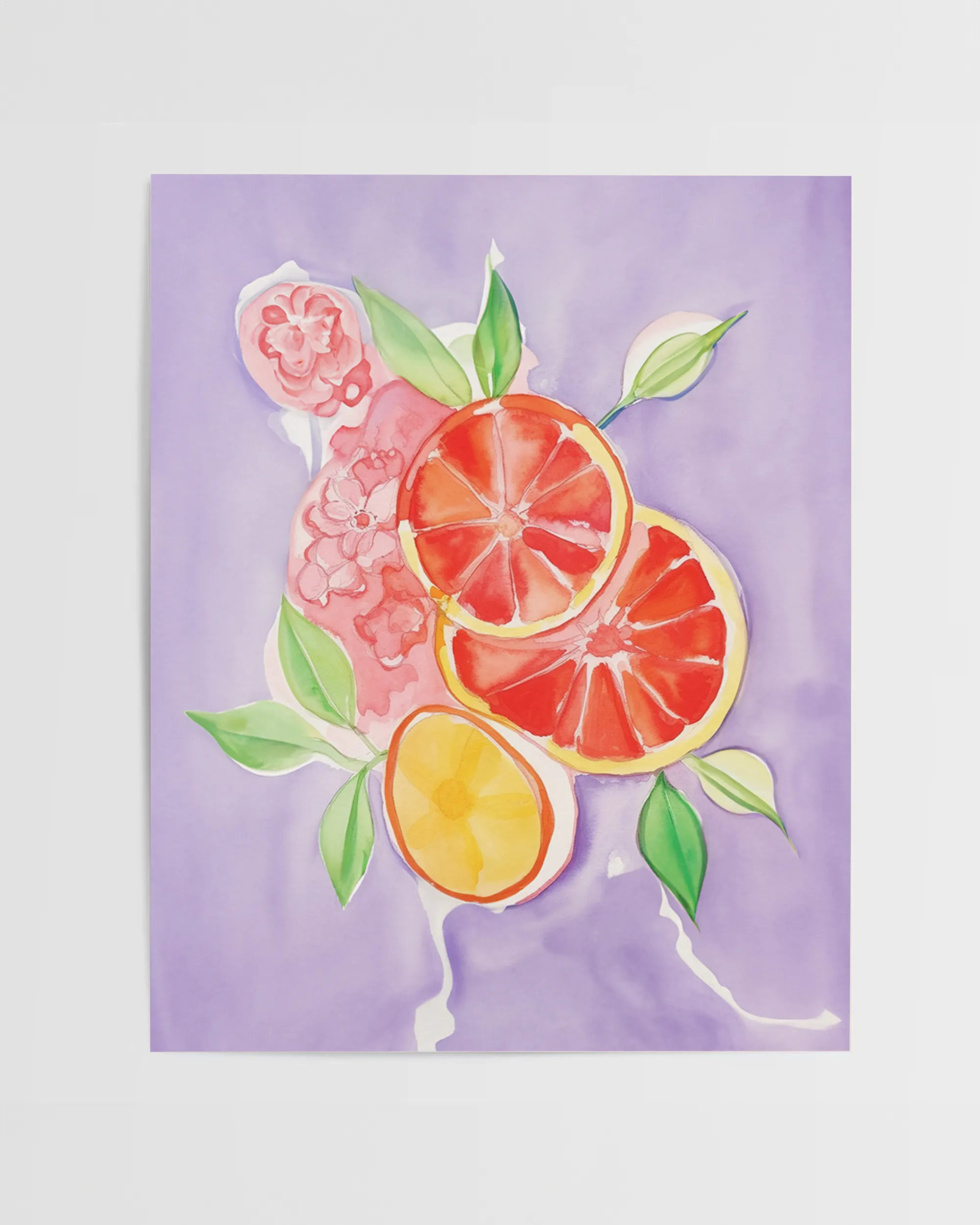 Vibrant Blood Orange Watercolor Art Print - Image 4