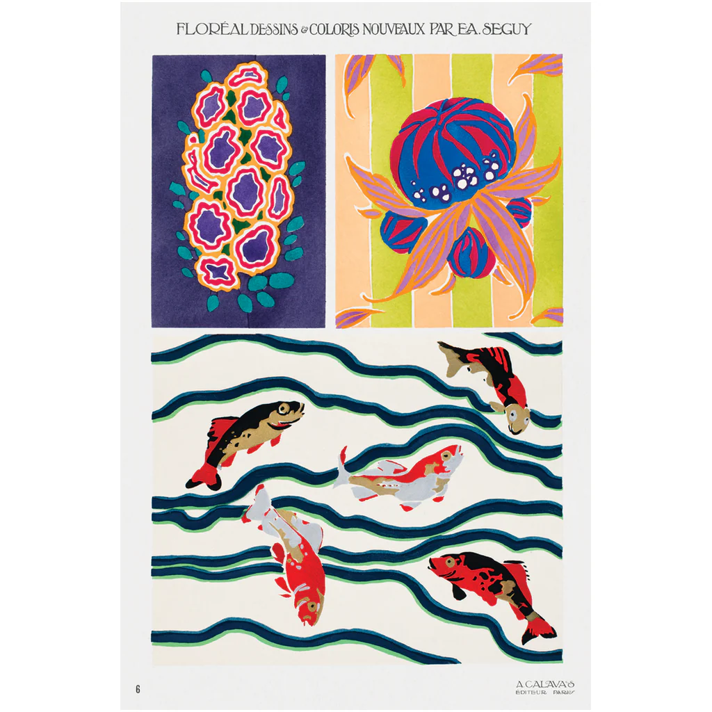 Vintage Exhibition Poster Koi Fish Flowers Art Print - Image 7